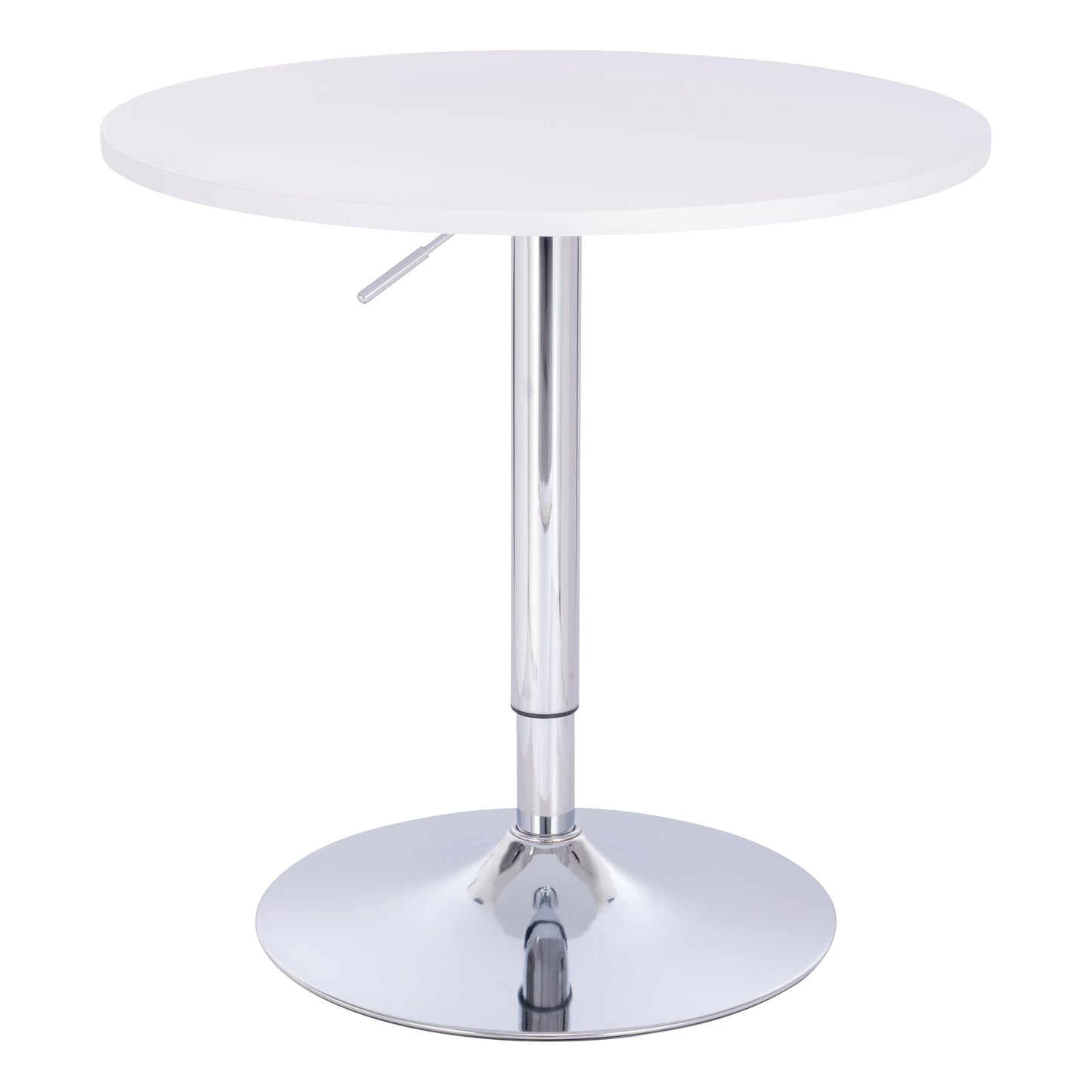 שולחן בר עגול לבן 70 ס"מ רגל עגולה כרום