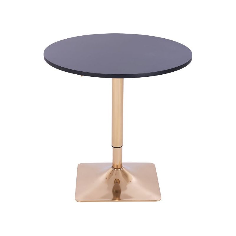 שולחן בר עגול שחור 70 ס"מ רגל מרובעת זהב