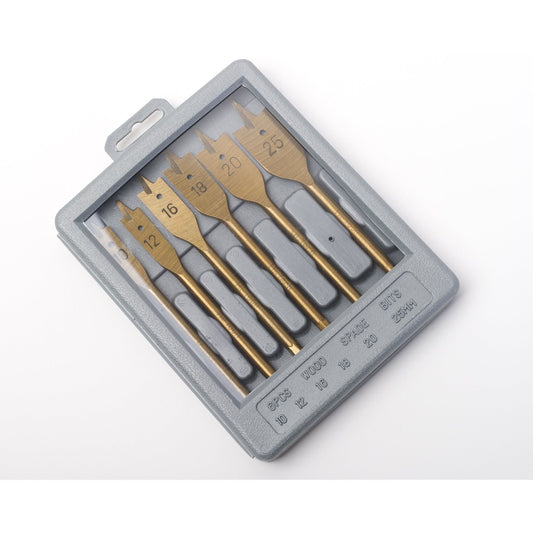 סט 6 מקדחי עץ שטוחים/פרפר מטיטניום 25/20/18/16/12/10 מ"מ