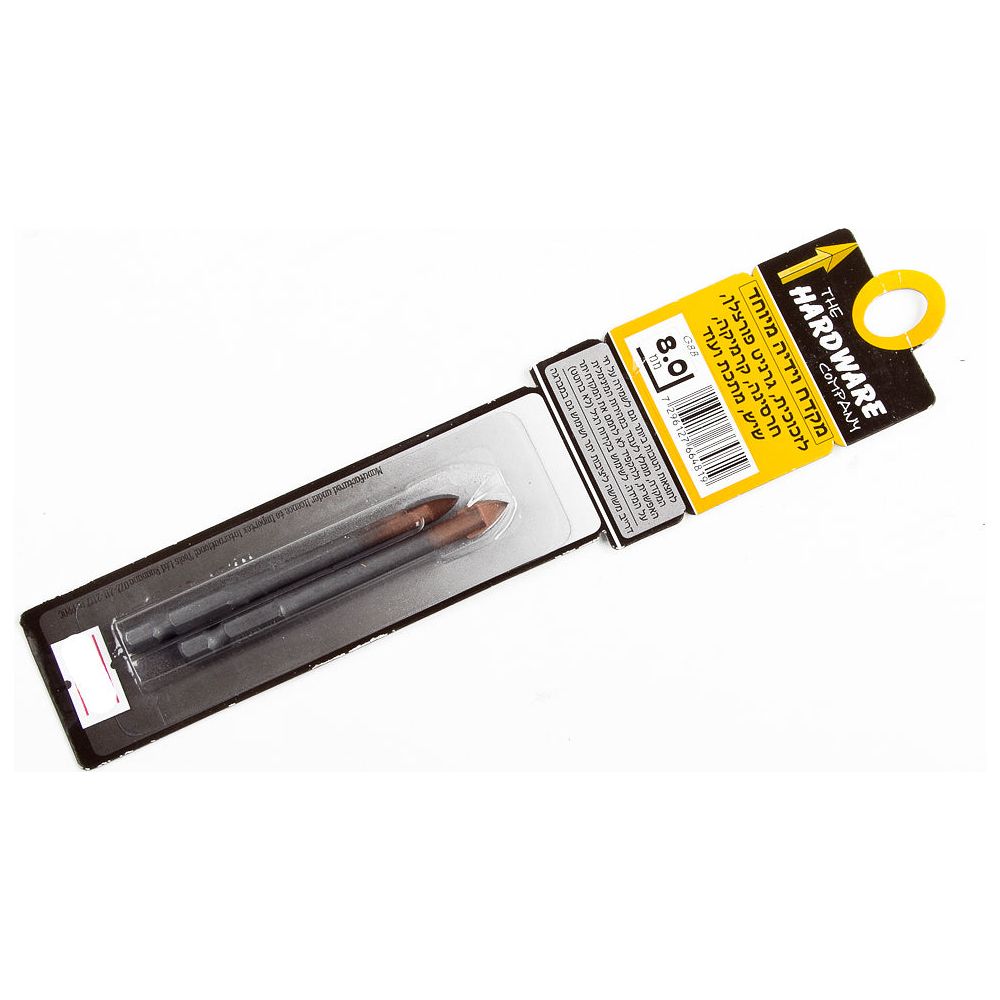 מקדח חץ רב תכליתי 2 להבים 8 מ"מ 2 יח' בבליסטר