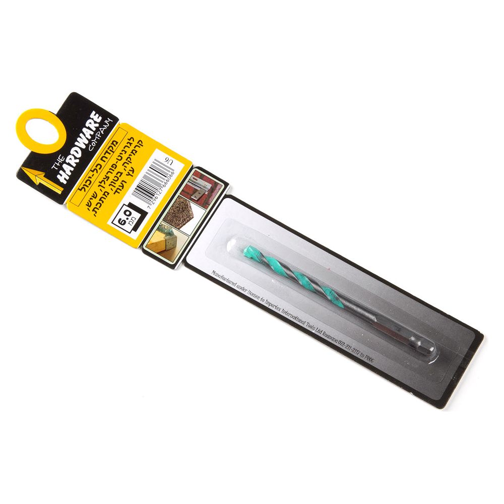 מקדח וידיה ירוק רב תכליתי 6 מ"מ 1 יח' בבליסטר