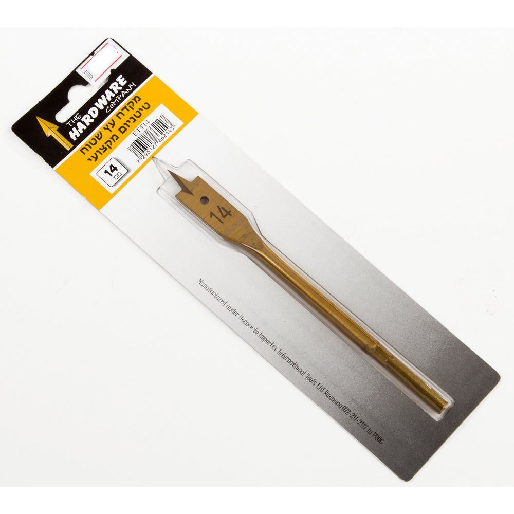 מקדח עץ שטוח/פרפר טיטניום 14 מ"מ  1 יח' בבליסטר