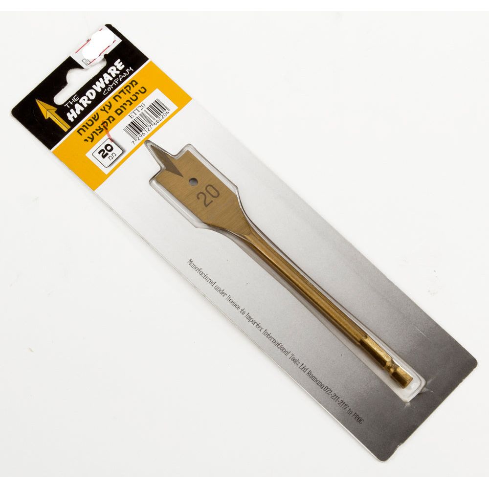 מקדח עץ שטוח/פרפר טיטניום 20 מ"מ  1 יח' בבליסטר