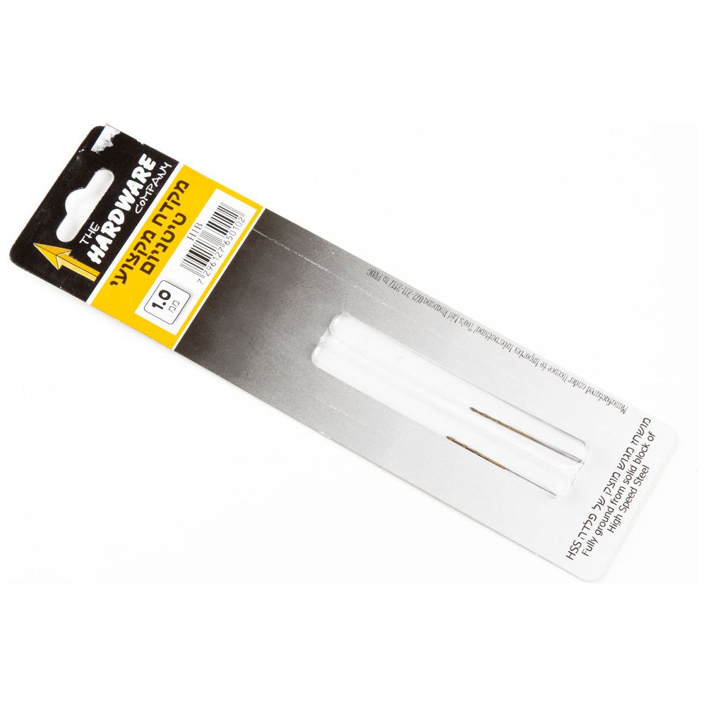 מקדח HSS טיטניום 1 מ"מ 2 יח' בבליסטר