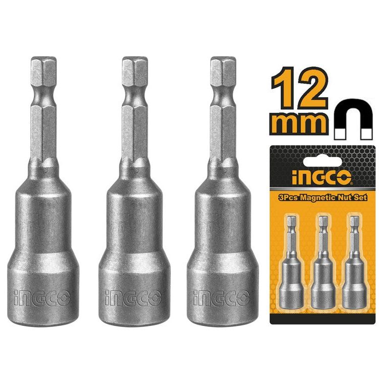 סט 3 בוקסה 1/4 מגנטית 12 ממ