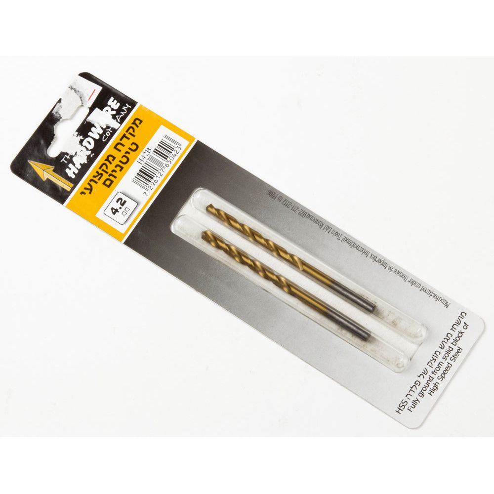 מקדח HSS טיטניום 4.2 מ"מ 2 יח' בבליסטר
