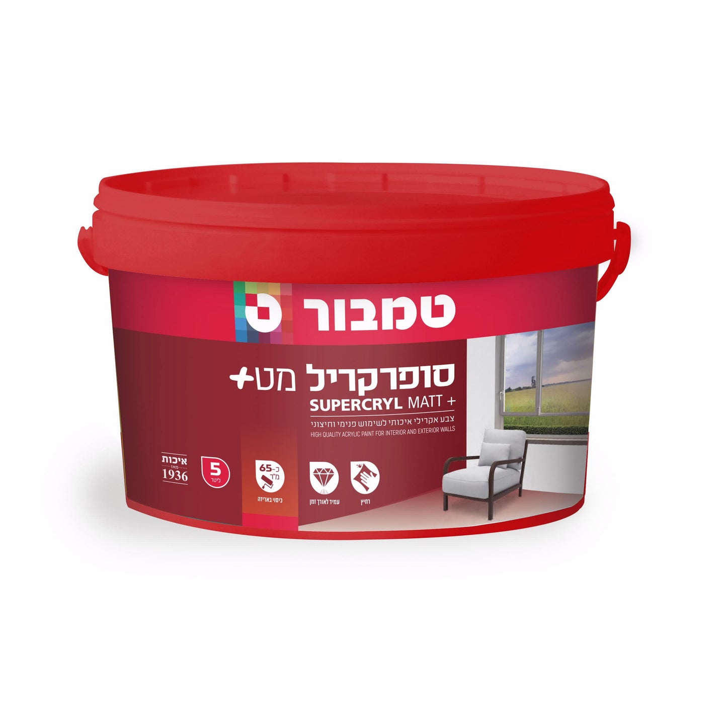 צבע סופרקריל 5 ל' בסיס T טמבור