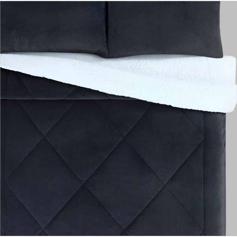 שמיכת פלנל יחיד מפנקת דו צדדית 200*150 ס"מ צבע שחור