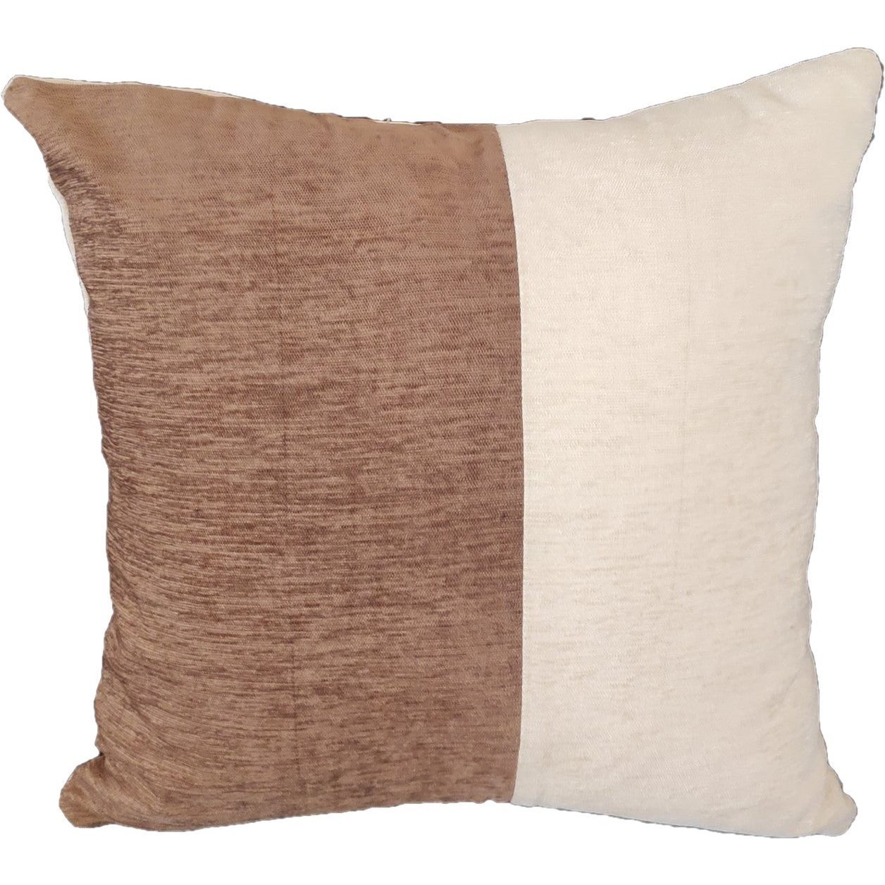 ציפית לכרית נוי 46*46 לבן חום בד קטיפה