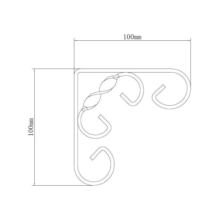 תומך מדף מסוגנן שחור 100*100 מ"מ