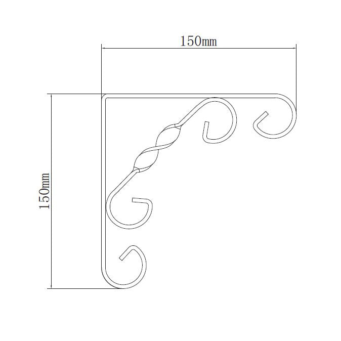 תומך מדף מסוגנן לבן 150*150 מ"מ
