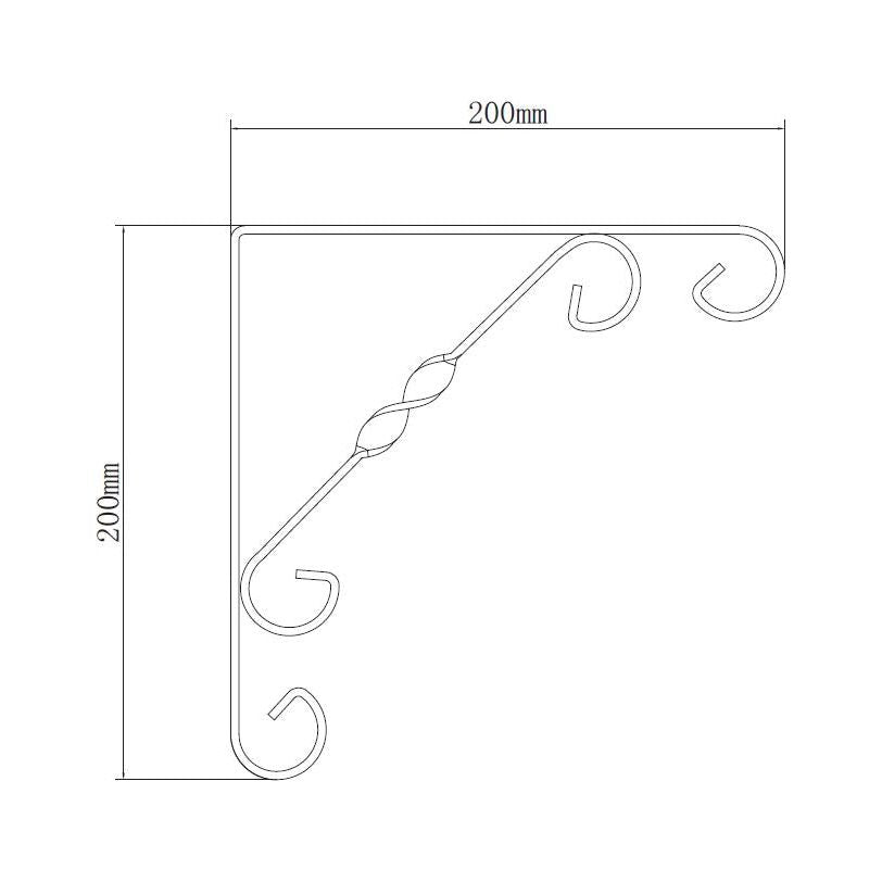 תומך מדף מסוגנן שחור 200*200