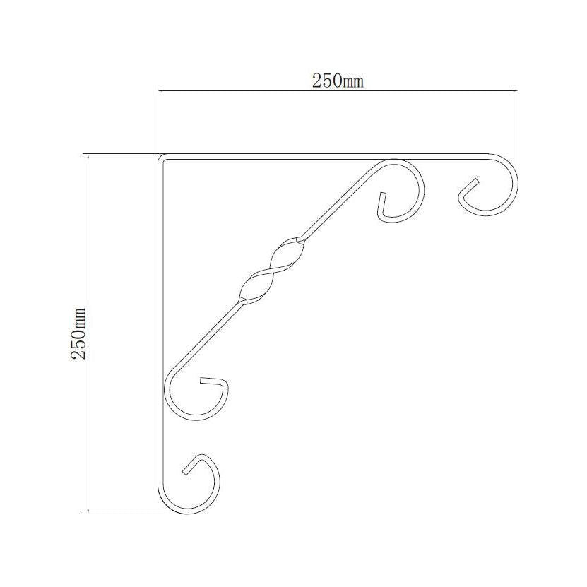 תומך מדף מסוגנן לבן 250*250 מ"מ