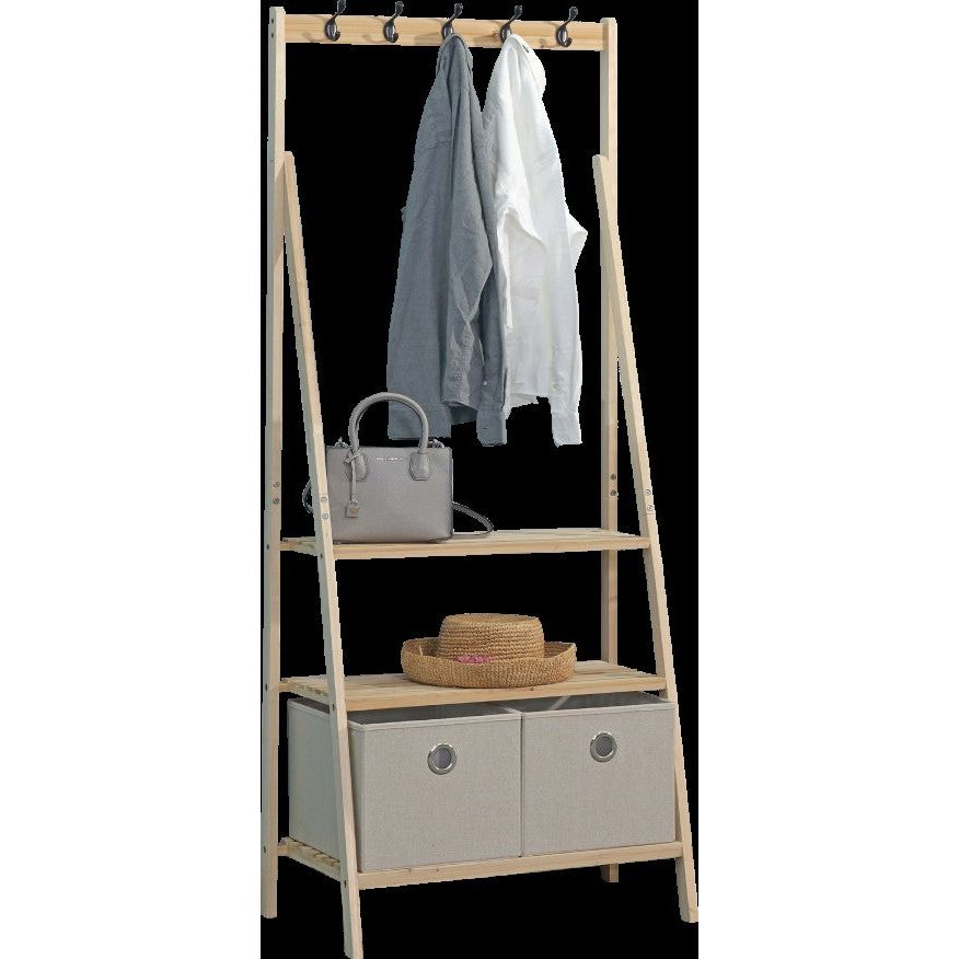 מתלה בגדים עם מדפים