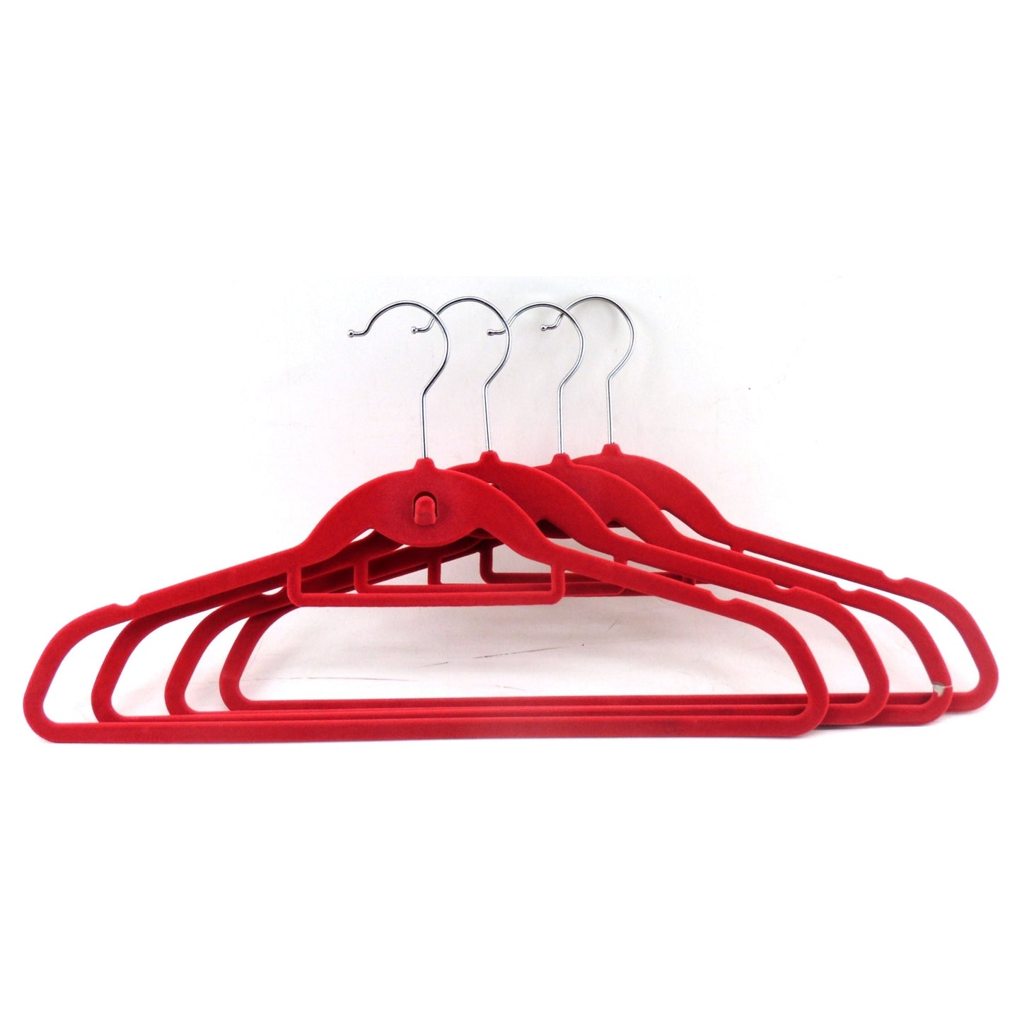 סט 4 קולבי קטיפה אדום