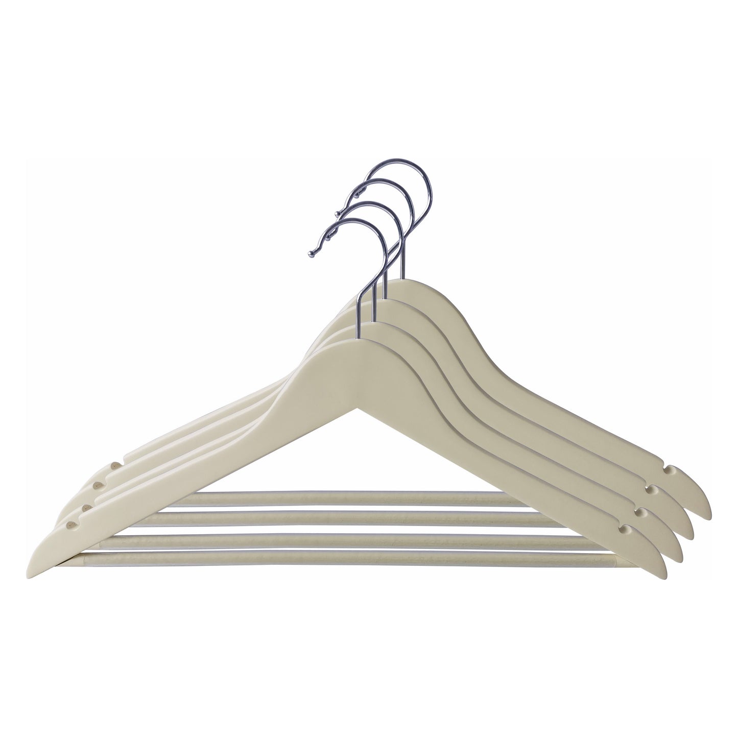 סט 4 קולבי עץ צהוב בהיר מט