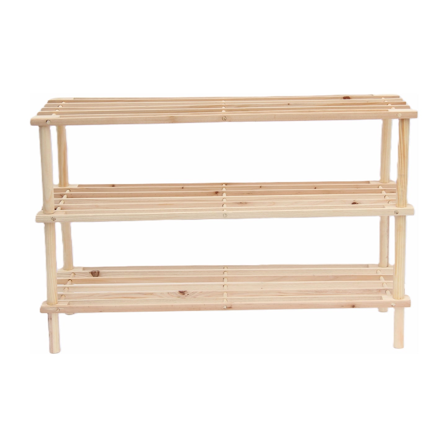 מתקן עץ 3 קומות לאיחסון נעליים טבעי
