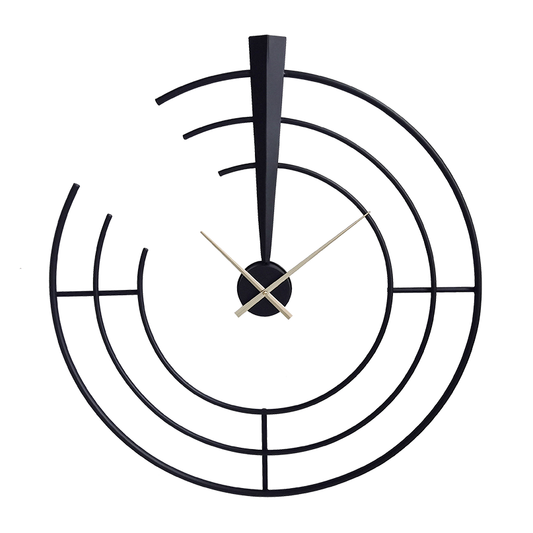 שעון קיר מעוצב מעגלים שחור 80 סמ