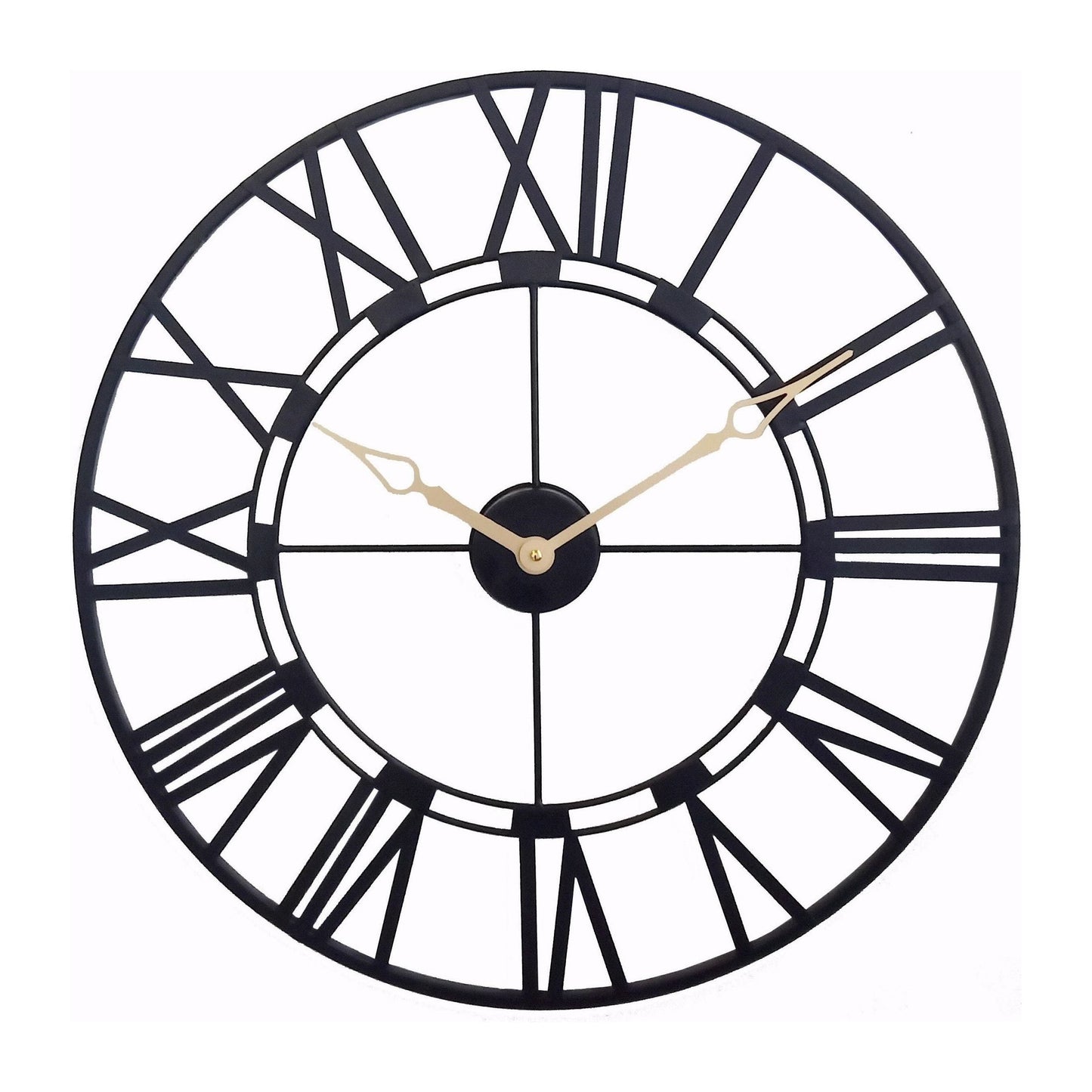 שעון קיר מעוצב רומי שחור 60 סמ
