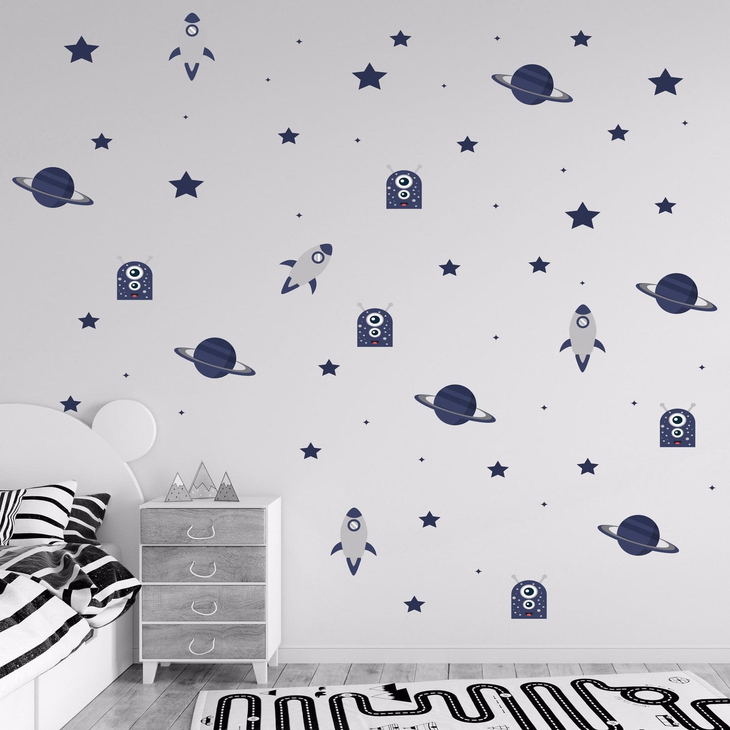 מדבקות קיר חלל לחדרי ילדים