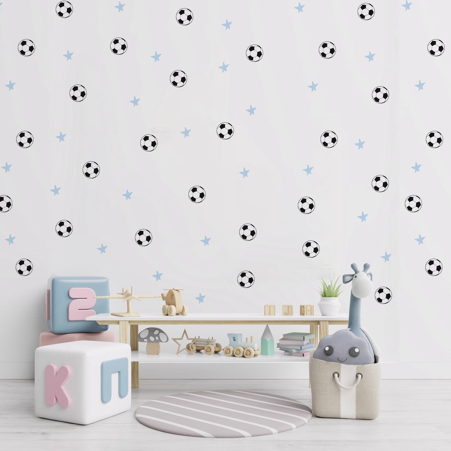 מדבקות קיר כדורגל לחדרי ילדים