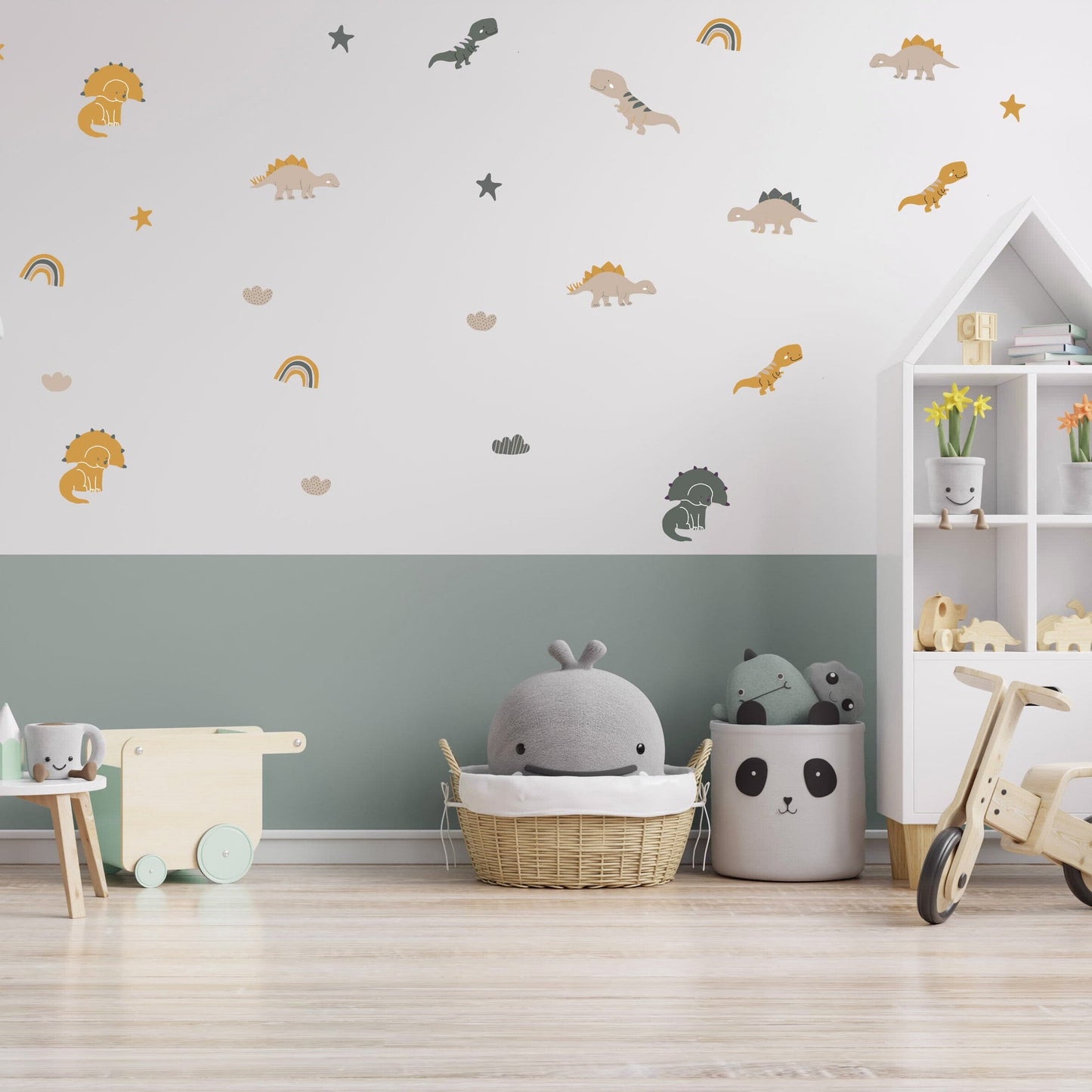 מדבקות קיר דינוזאורים לחדרי ילדים