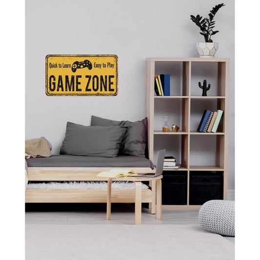 מדבקת  קיר GAME ZONE צהוב שחור לנוער