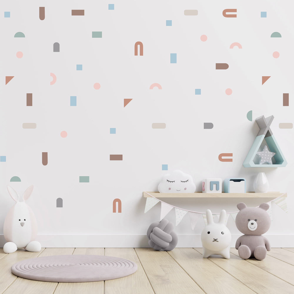 מדבקת קיר צורות לחדרי ילדים