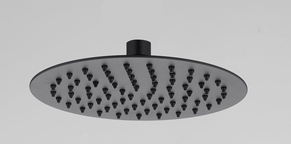 ראש מקלחת מתכתי שחור קוטר 20 ס"מ