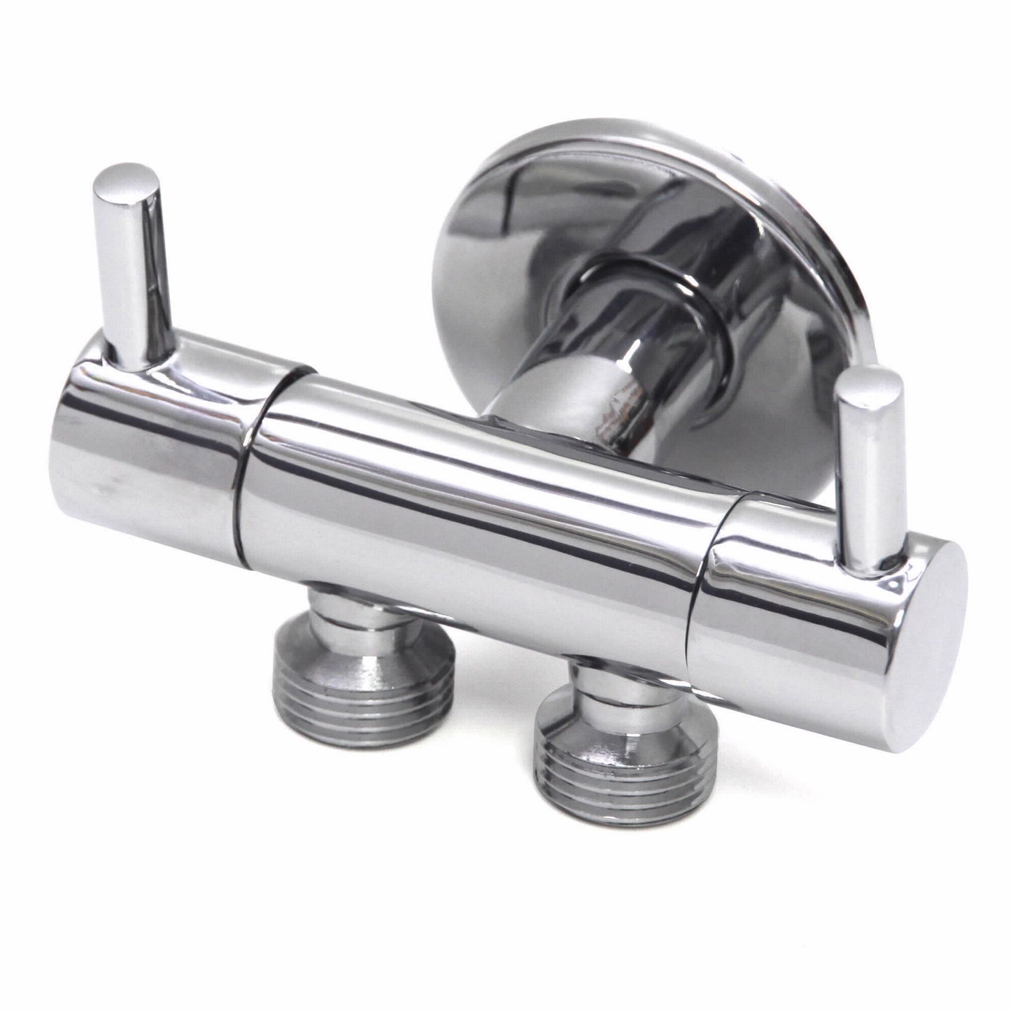 ברז זווית כפול 1/2- 1/2 עם ברזים