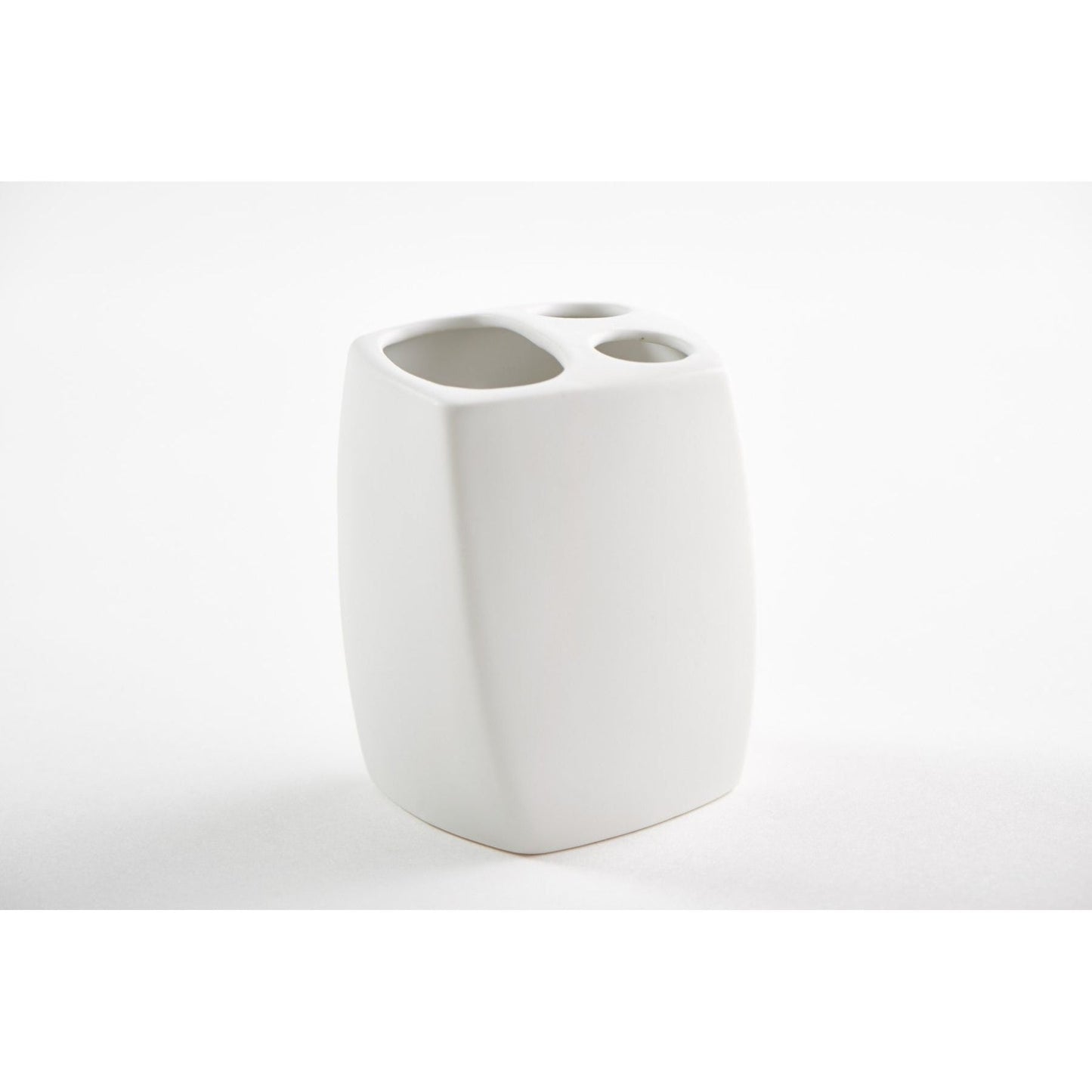 מעמד למברשות שיניים לבן א-סימטרי