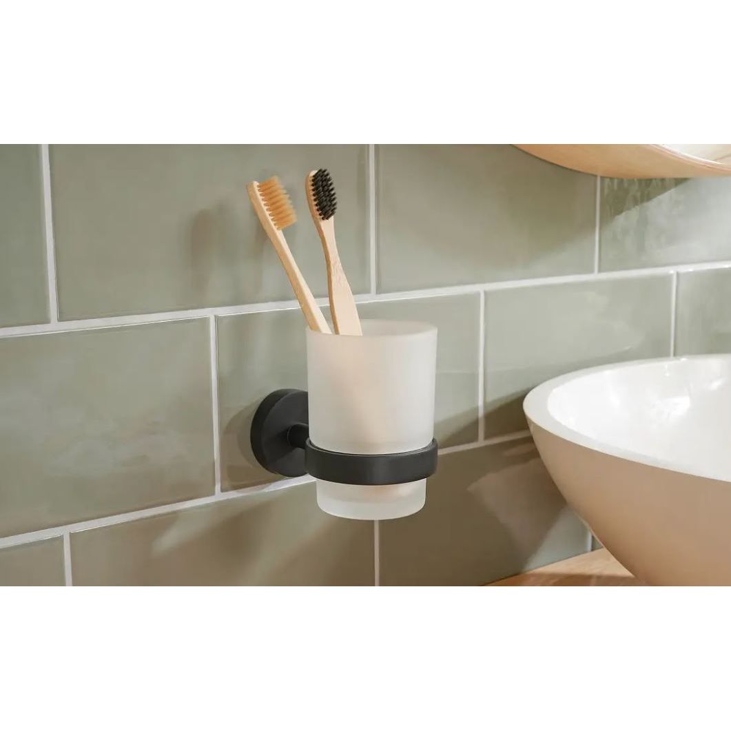 מתקן למברשות שיניים שחור דגם MOON