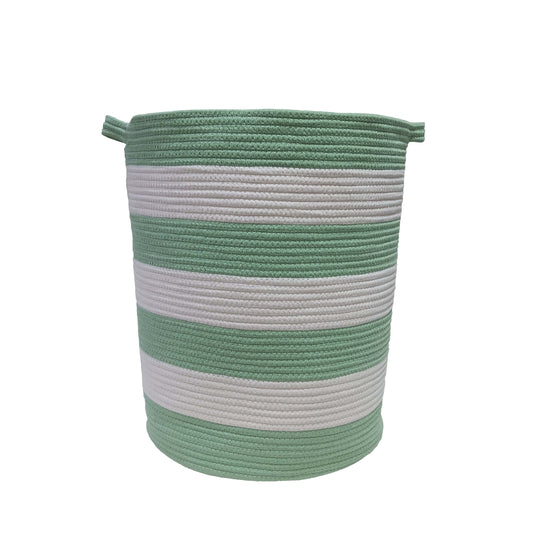 סל כביסה קורל ירוק/לבן