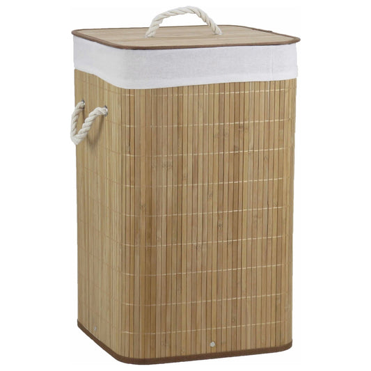 סל כביסה במבוק מרובע טבעי