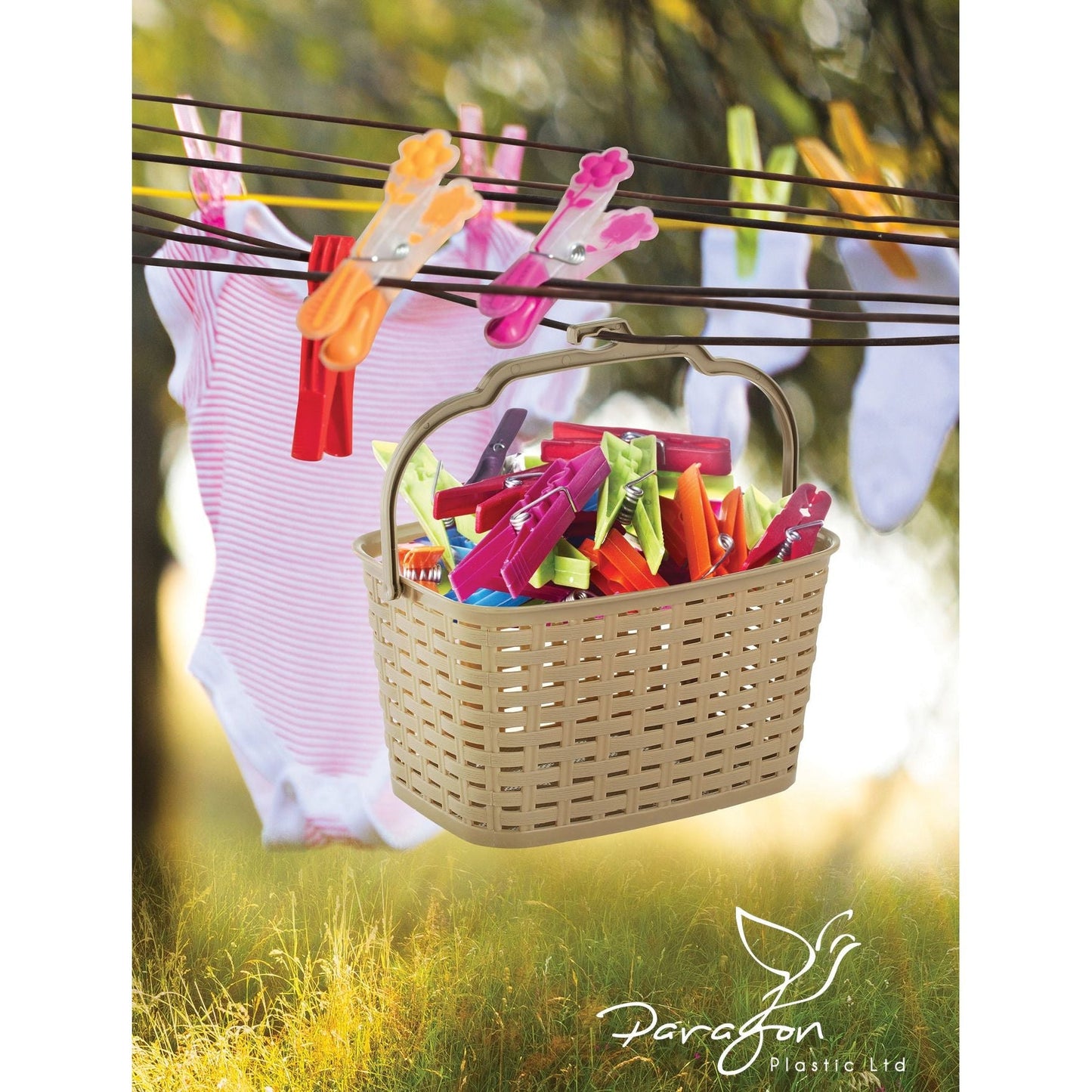 סלסלת אטבים עם ידית קשיחה