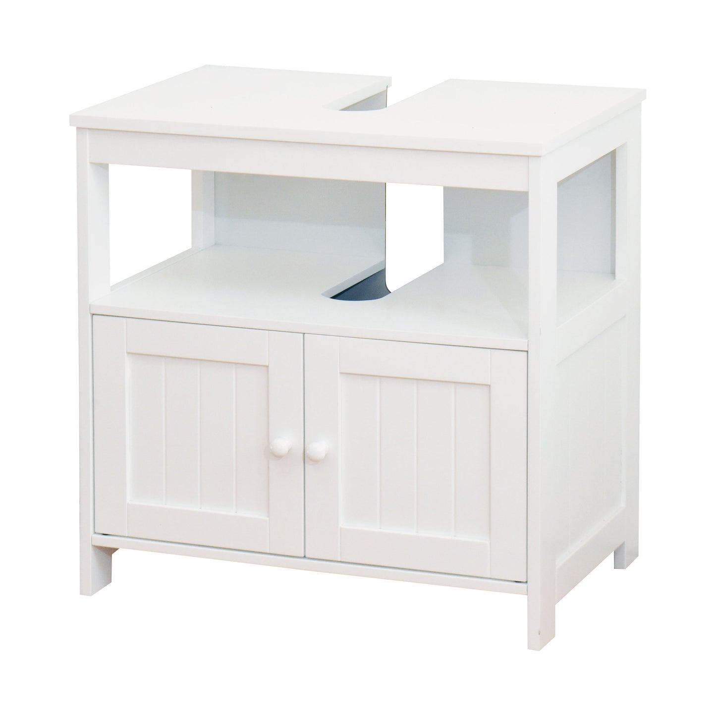 ארון אמבטיה מתחת לכיור 2 דלתות ומדף פתוח