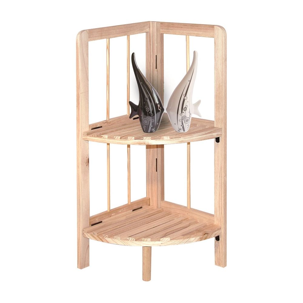 מעמד מדפי אחסון עץ פינתי 2 שלבים