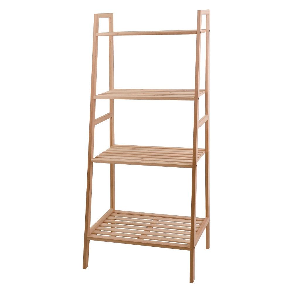 מעמד עץ מלבני 4 מדפים