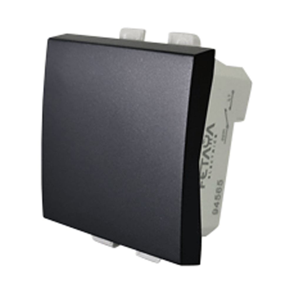 מפסק יחיד רחב 2 מודול 16A שחור מט