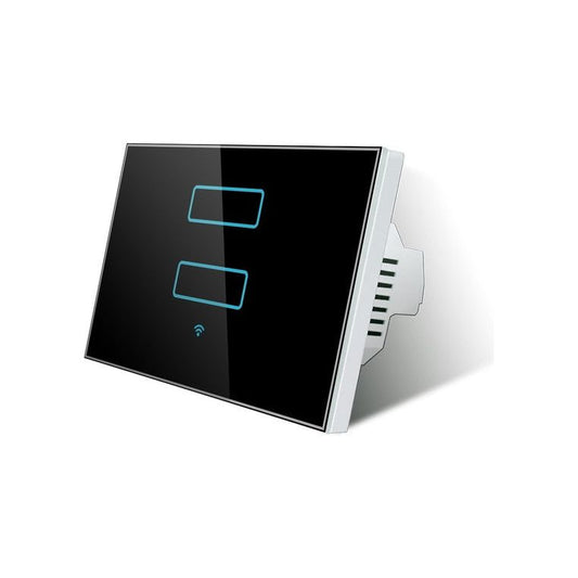 מפסק חכם WIFI לתאורה כפול קופסא מלבנית שחור