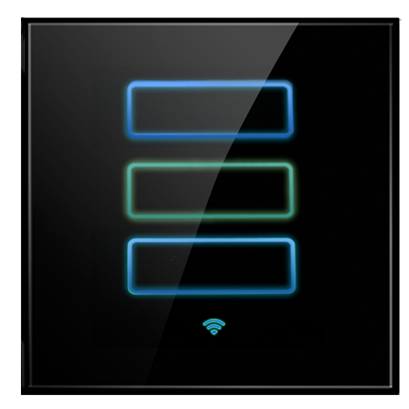 מפסק חכם WIFI לתאורה תלת קופסא עגולה שחור