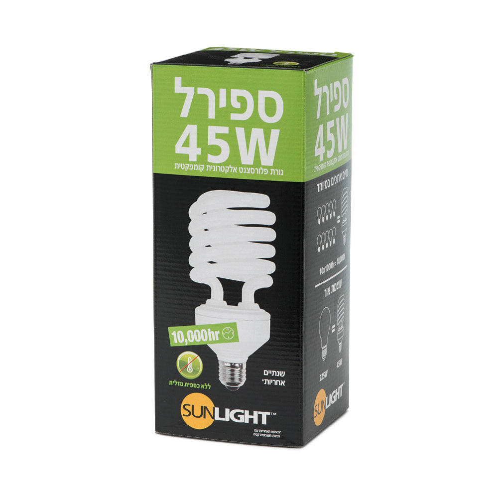 45W נורת ספירלה אור לבן
