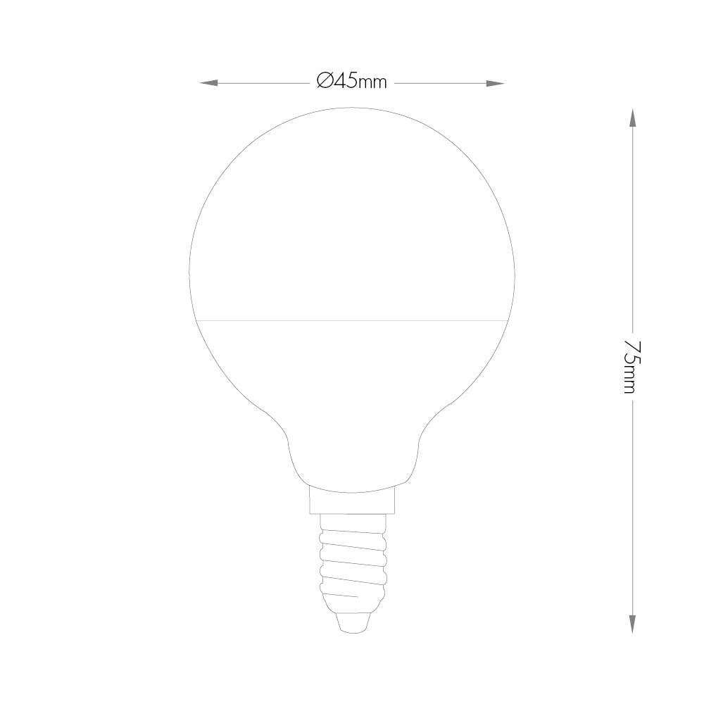 E14 7W נורת לד כדור אור לבן
