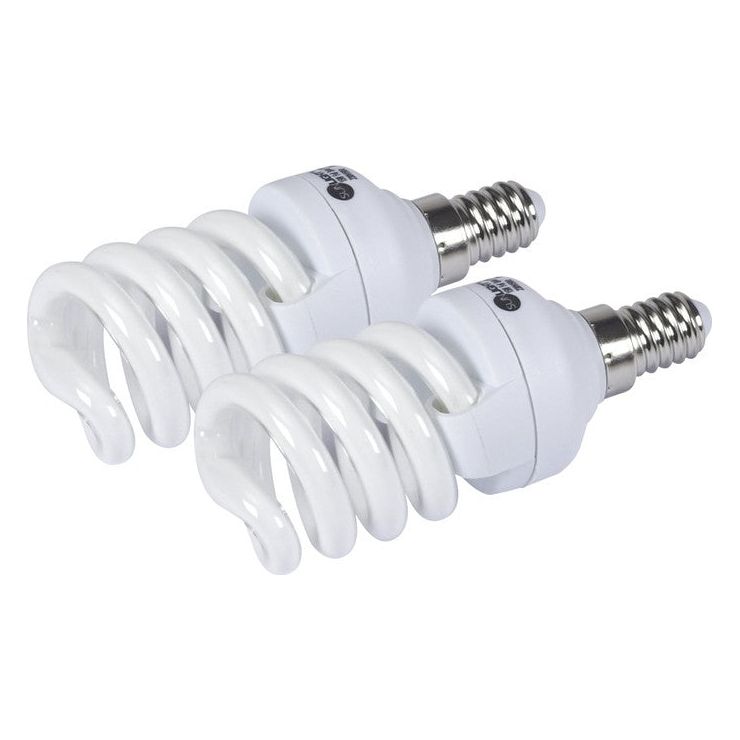 20W E14 זוג מיני ספירל אור לבן