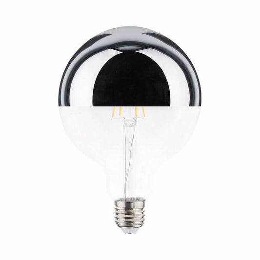 נורת פחם גלוב כסף לד 8W E27 אור צהוב DIM ניתנת לעמעום