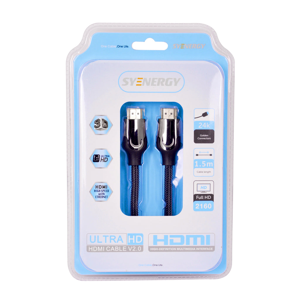 כבל HDMI איכותי 1.5 מטר זכר לזכר