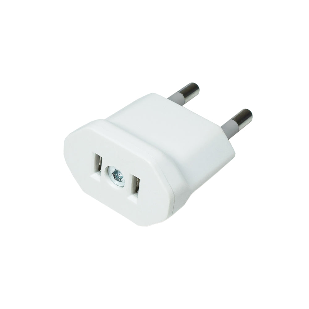 מתאם ננעל מתקע אמריקאי לתקע ישראלי דו פיני לבן