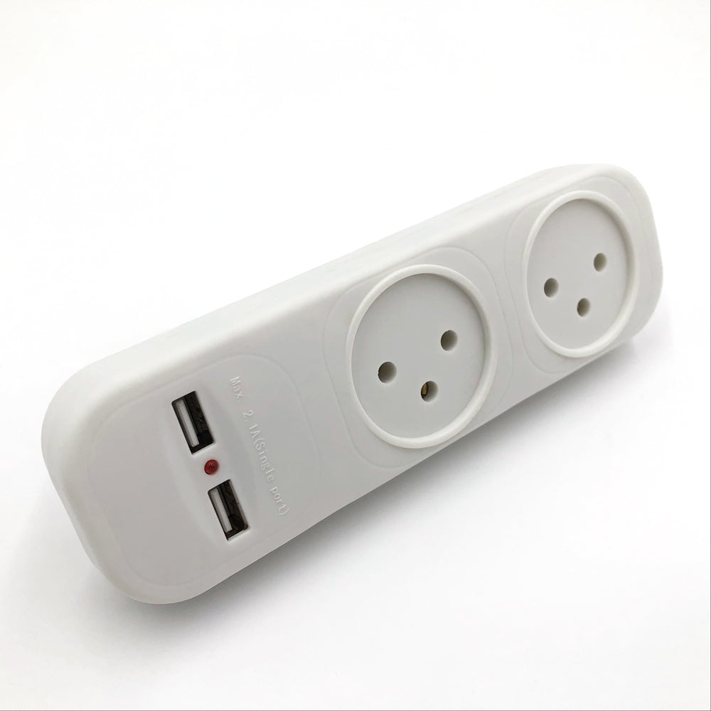 מפצל חשמל T2 +שקעי USB 3.1A