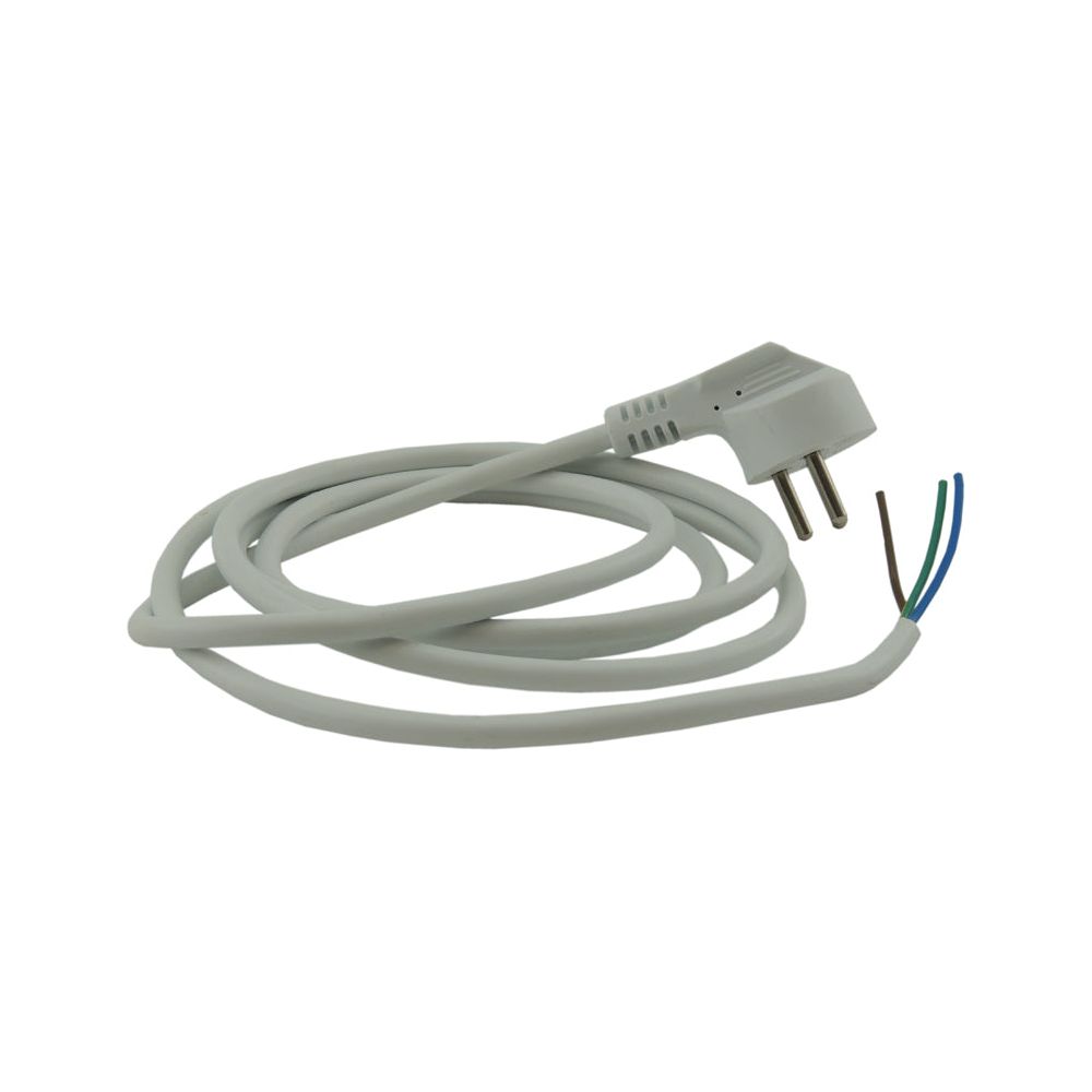כבל 3 מטר לבן 1.5*3 +תקע יצוק 3 פינים
