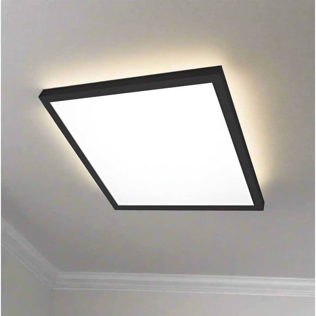 לד תאורה צמוד תקרה מרובע שחור 60*60 ס"מ אור לבן 56W